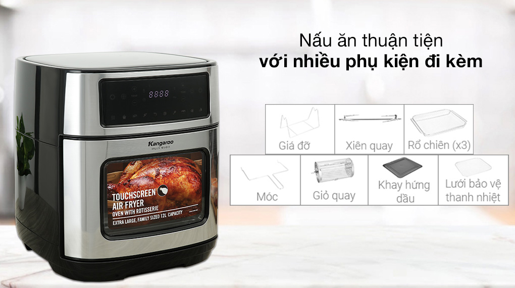 Lò chiên không dầu Kangaroo KG12AF1A 12 lít - Phụ kiện