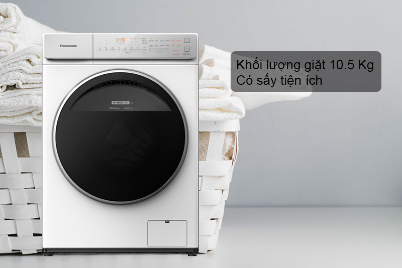 Khối lượng giặt 10.5 kg và có sấy tiện ích