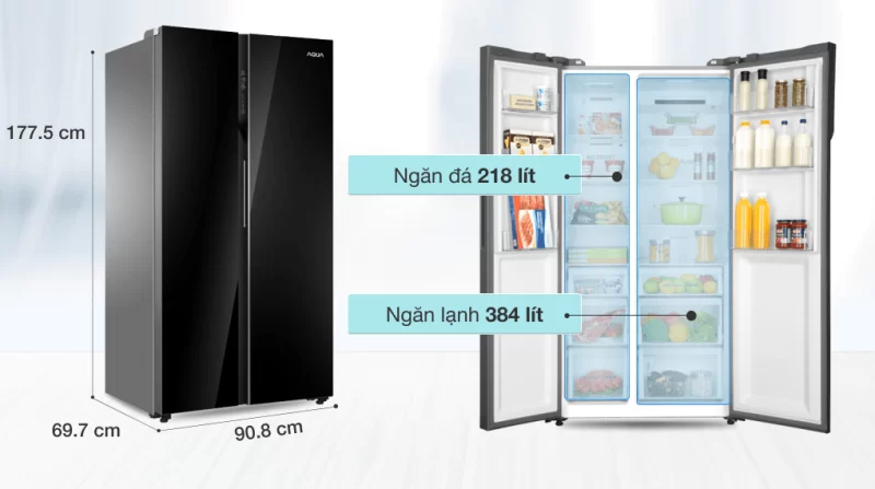 Tủ lạnh Aqua Inverter 602 lít AQR-IG696FS GB