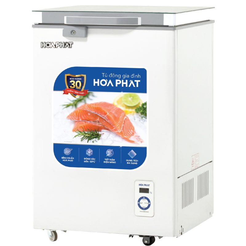 Tủ đông Hòa Phát HPF AD6107.T1 mặt kính 1 ngăn 1 cánh 107 lít