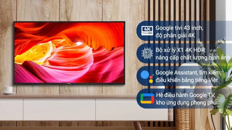 Google Tivi Sony 4K 43 inch KD-43X75K [ 43X75K ] - Chính Hãng