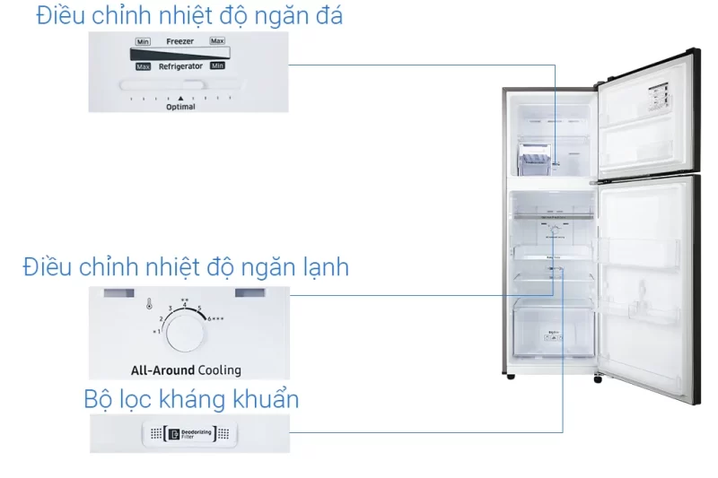 Tủ lạnh Samsung Inverter 236 lít RT22M4032BU/SV (2 cánh)