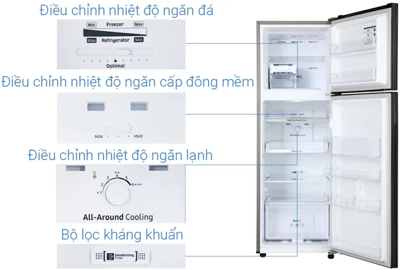 Tủ lạnh Samsung Inverter 256 lít RT25M4032BU/SV (2 cánh)