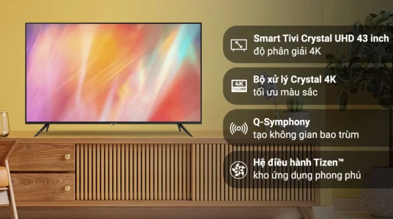 Smart Tivi Samsung Crystal UHD 4K 43 inch UA43AU7002 [ 43AU7002 ] - Chính Hãng