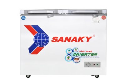 Tủ đông 2 ngăn đông và mát inverter Sanaky VH-2899W4K (220 lít, nắp kính xám)